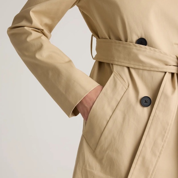 QUINCE Comfort Stretch Short Trench Coat L - Picture 3 of 9